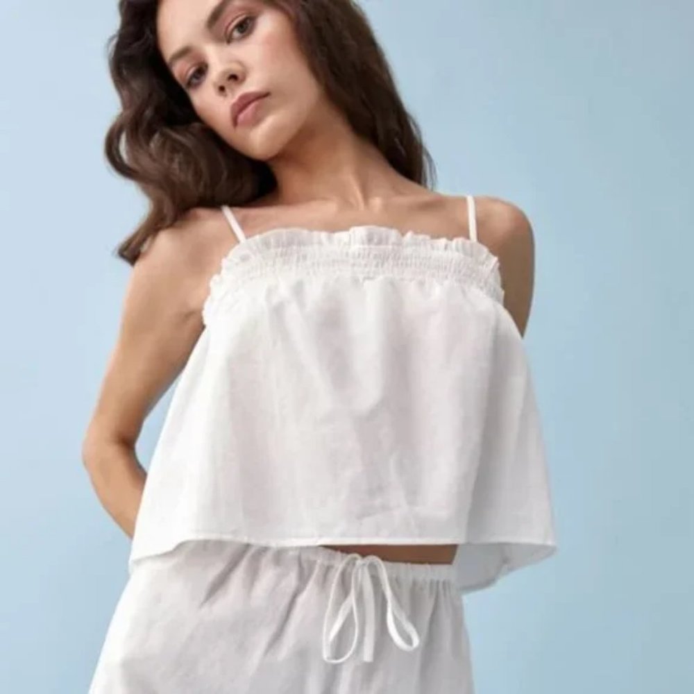 Reformation "Tanager" organic cotton Tie Back Cami